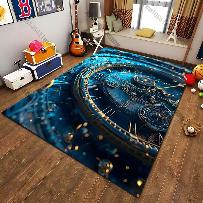 Intricate clockwork design timeless carpet Yoga living room room decor children's crawling mat doormat area rug games mat