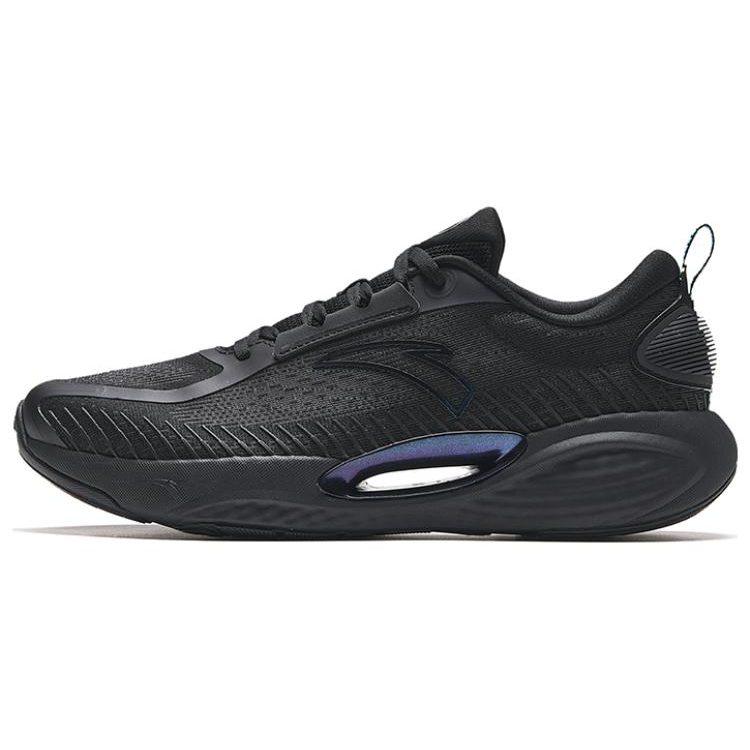 Anta Elastic Comfort Versatile Cushioning Slip Resistant Abrasion Resistant Low Top Running Shoes Men's Black 112335556-2
