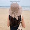 Summer Braided Bowknot Fishermen Hat for Women Wide Brim Fordable Sunshade Lace-up Bucket Cap Korean Girl Lady Travel Visor Hats