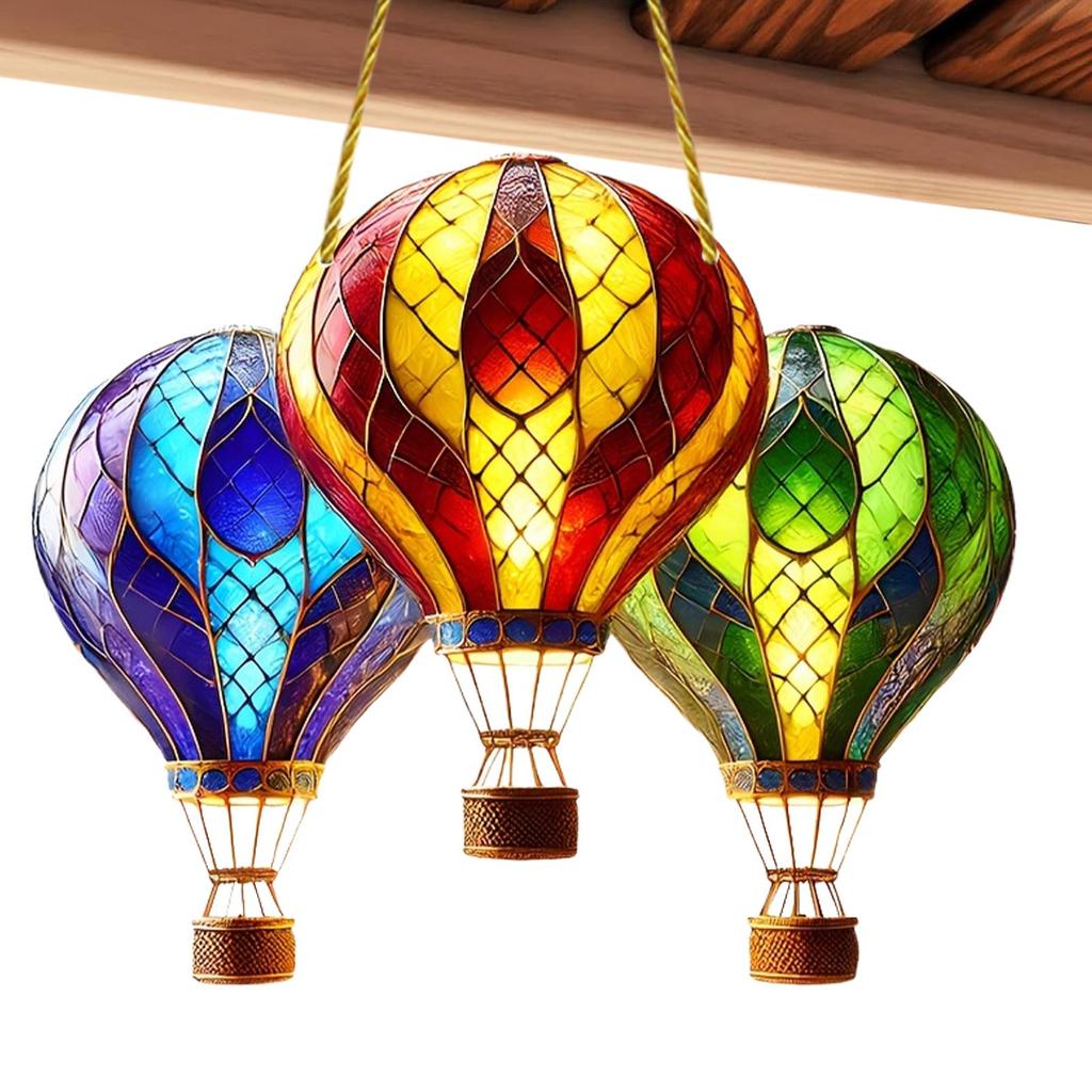 Hot Air Balloon Lantern Colorful Window Hanging Sun Catcher Home Decoration 2D Acrylic Pendant Light Catcher