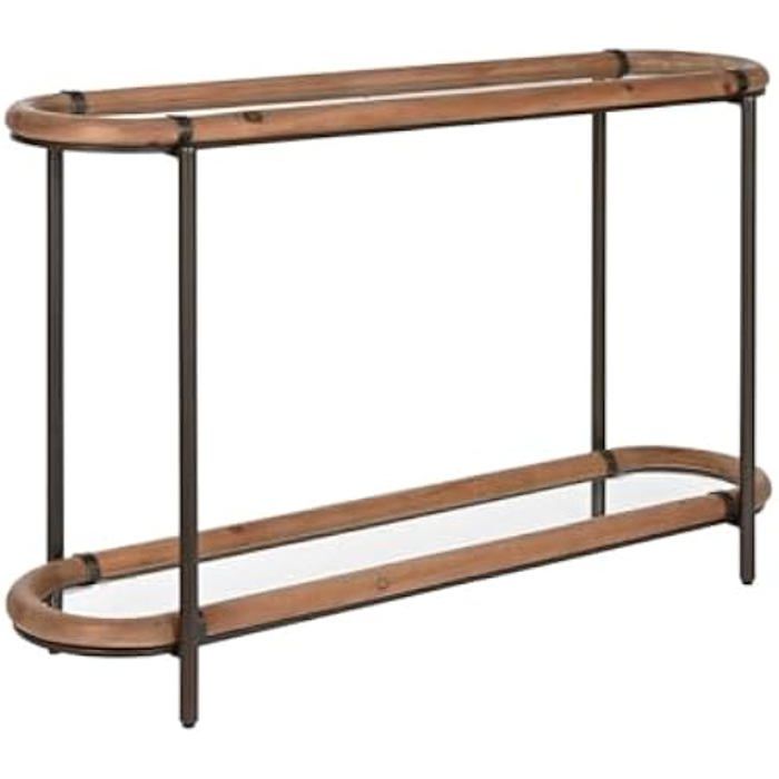 Console - HOME ESPRIT - Verre et Sapin - 134 x 36 x 81 cm - Multicolore - Design Contemporain
