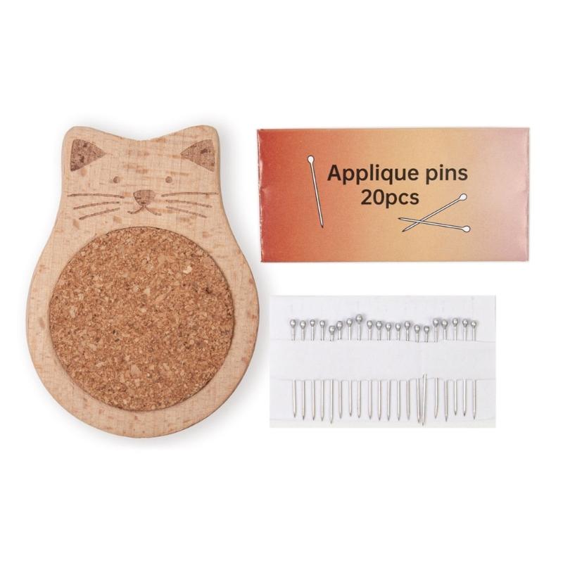 

Needle Pin Holder Wood Pin Cushion Sewing Pin Holder for Fabric Sewing Dressmaking Needlework Project