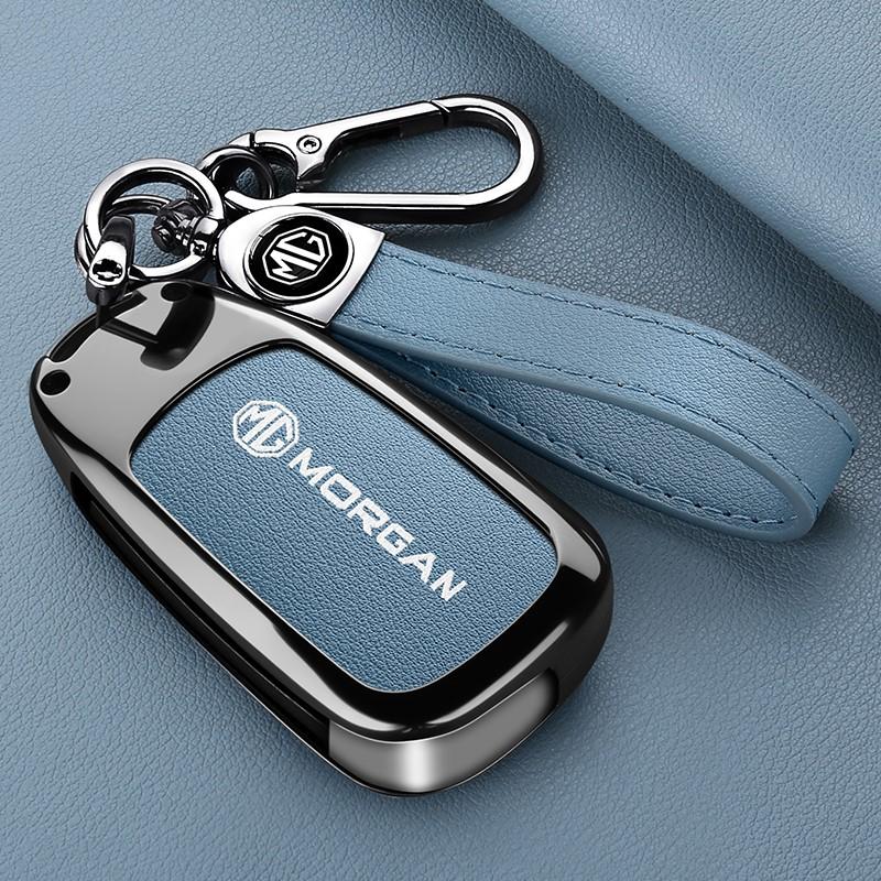 Zinc Alloy Leather Car Smart Remote Key Case Cover Holder Protection For Morris Garages MG Cyberster 2024 Keyless Accessories