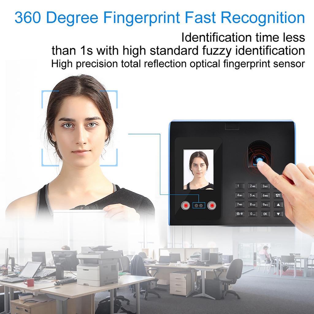 Intelligent Attendance Machine Face Fingerprint Recognition Password Time Clock