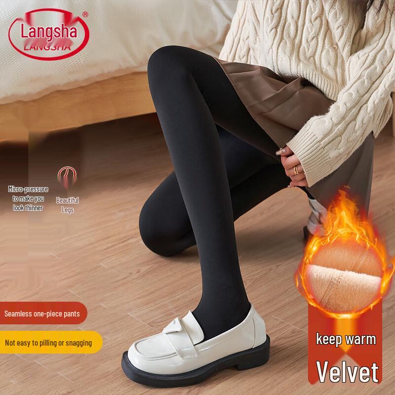 

Langsha Women s Spring/Autumn Fleece-Lined Tights (Bare Leg Effect) One Size (40-70kg)