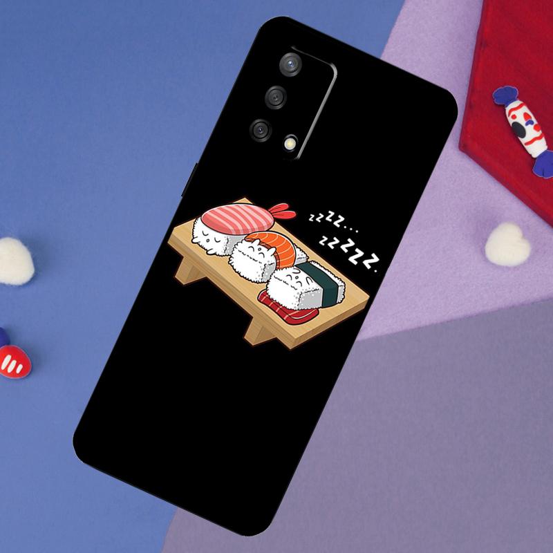 Kawaii Sushi Crowd Case For Oppo A17 A60 A40 A80 A16 A76 A96 A98 A58 A78 A18 A38 A57 A74 A54 A94 A15 A5 A6 Pro