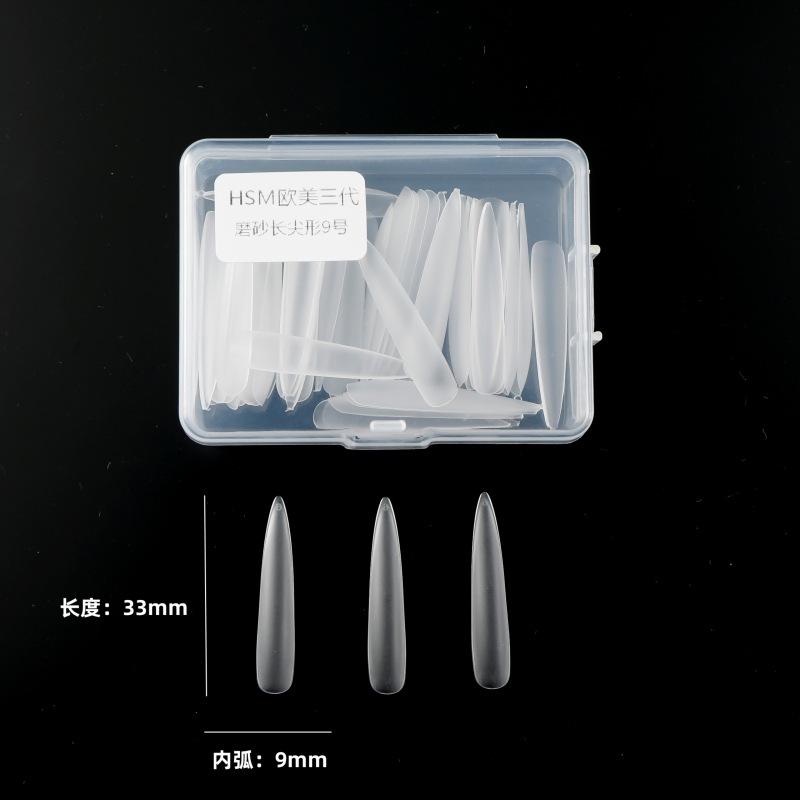 

50 Pcs Per Box, Extra Long, Pointed, Matte, No-Buff, Long Trapezoidal Nail Tips