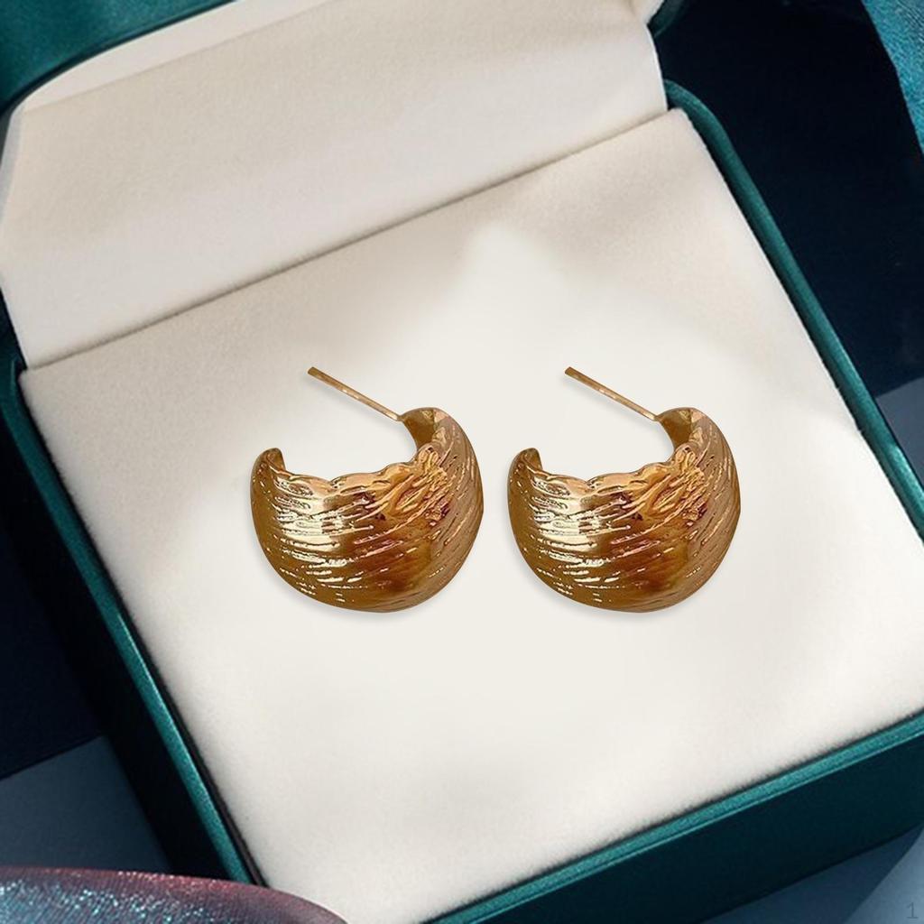 Geometric Metal Earrings Ear Studs Cute Simple Light Luxury Elegant Women Statement