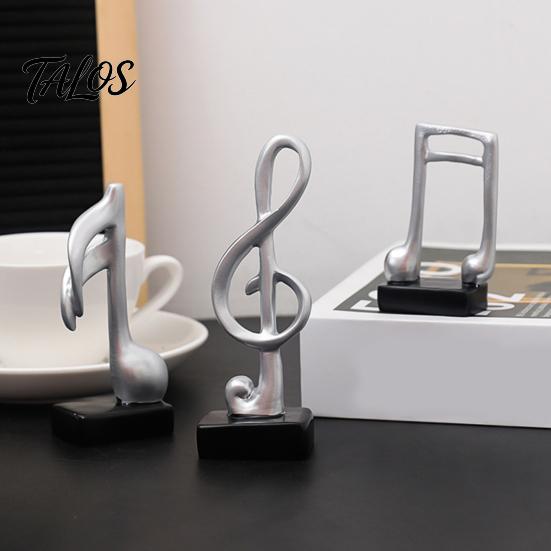 Talos 3Pcs Minimalist Music Note Resin Sculpture, Treble Clef & Eighth Quarter Desk Decor for Piano Room Living Room, Matte Art Collectible, Creative