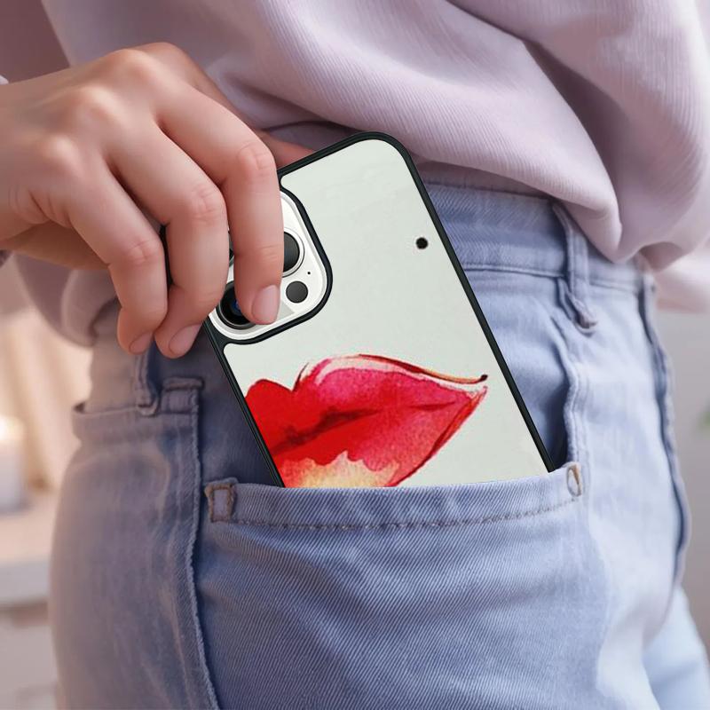 Kiss Me Red Lip Fundas Phone Case For iPhone 17 Air 15 16e 14 13 Pro Max Coque 12 11 Pro Max PLUS cover