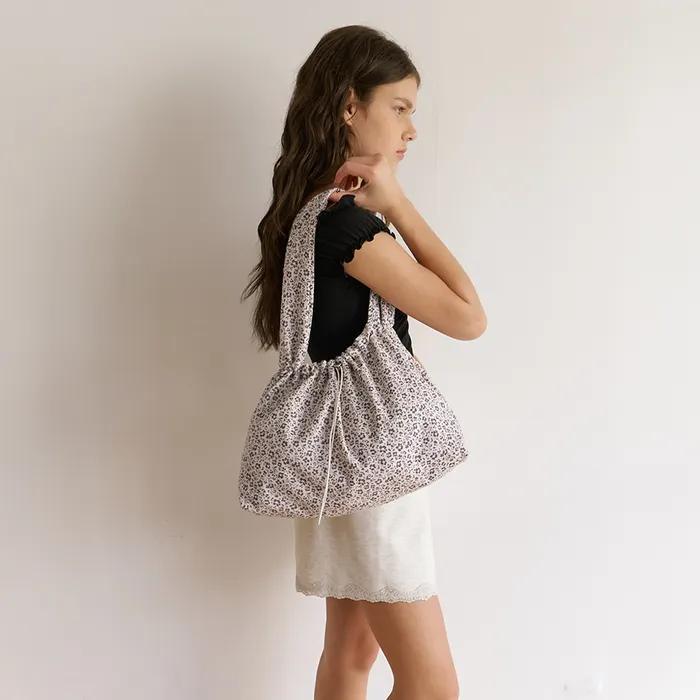 leopard satin reversible bag - champagne beige