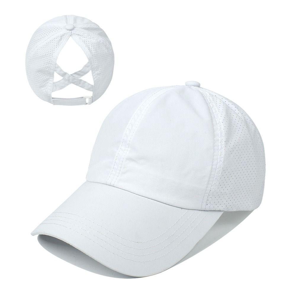 Quick Dry Outdoor Sports Hat Adjustable Snapback Hat Simple Ponytail Baseball Cap  Hiking