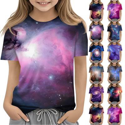 Toddler Girl Boy Shirt Cute Starlit Sky Printed T-Shirts Kids Shirts 1-15Y