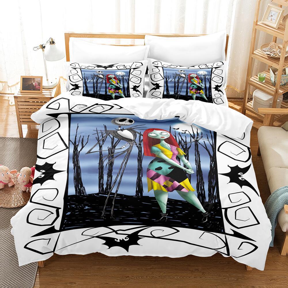 Animation Cartoon Digital Printing Bedding Christmas Eve Fright Polyester Cotton Microfiber Duvet Set Three-Piece Set