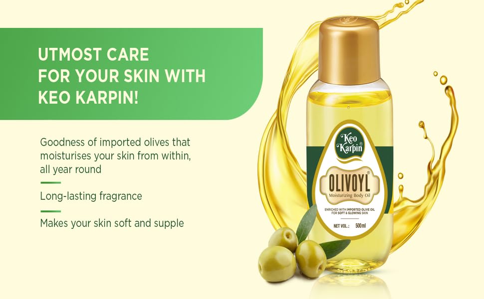 Keo Karpin Olivoyl | Aceite de Oliva No Pegajoso, Proporciona Hidratación Durante Todo el Día, Deja la Piel Suave, Flexible y Brillante | 300 ml |