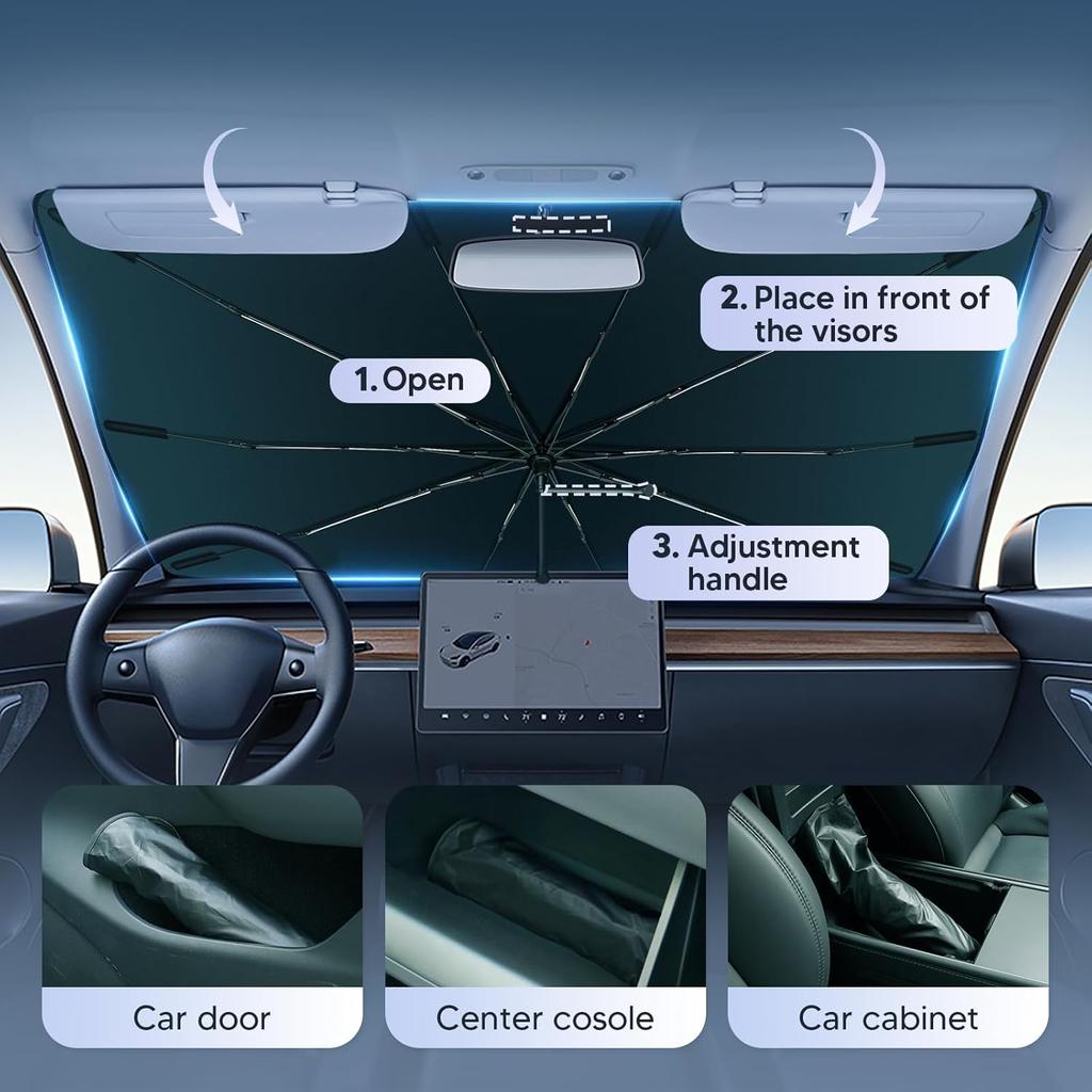 Autorder Windshield Sun Shade Umbrella For -2026 Chevrolet Silverado/GMC Sierra Accessories,Upgraded Ice Crystal Material,Easy Setup Umbrella