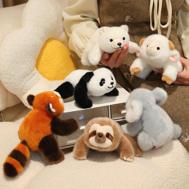 Cute Mischievous Plush Toys Lion Raccoon Capybara Panda Monkey Stuffed Doll Kawaii Room Decor Toys Hobbies Collection Gifts