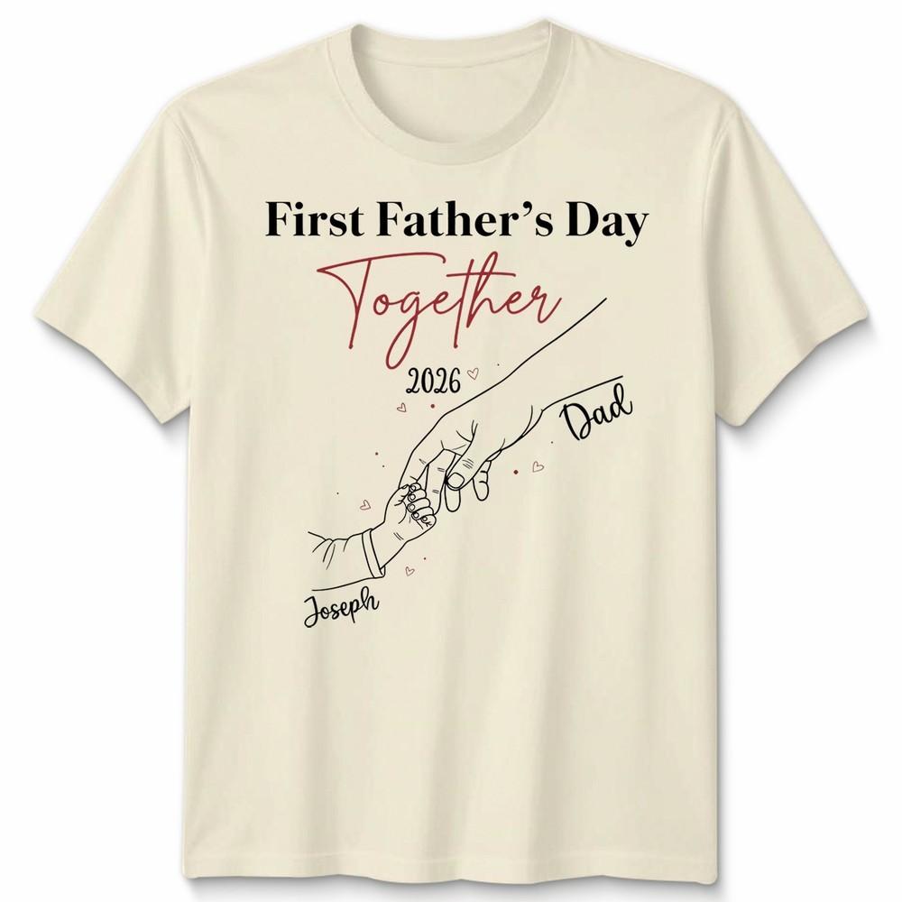 First Fathers Day Matching Unisex Tshirt Daddy Fistbump Apparel
