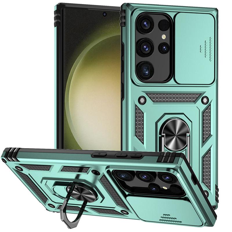 Ochranné pouzdro na telefon Armor Shockproof pro Samsung Galaxy S23 S22 S21 S20 Ultra S10 Plus S20FE S21FE Note 20 Kryt držáku kroužku Lens Protect