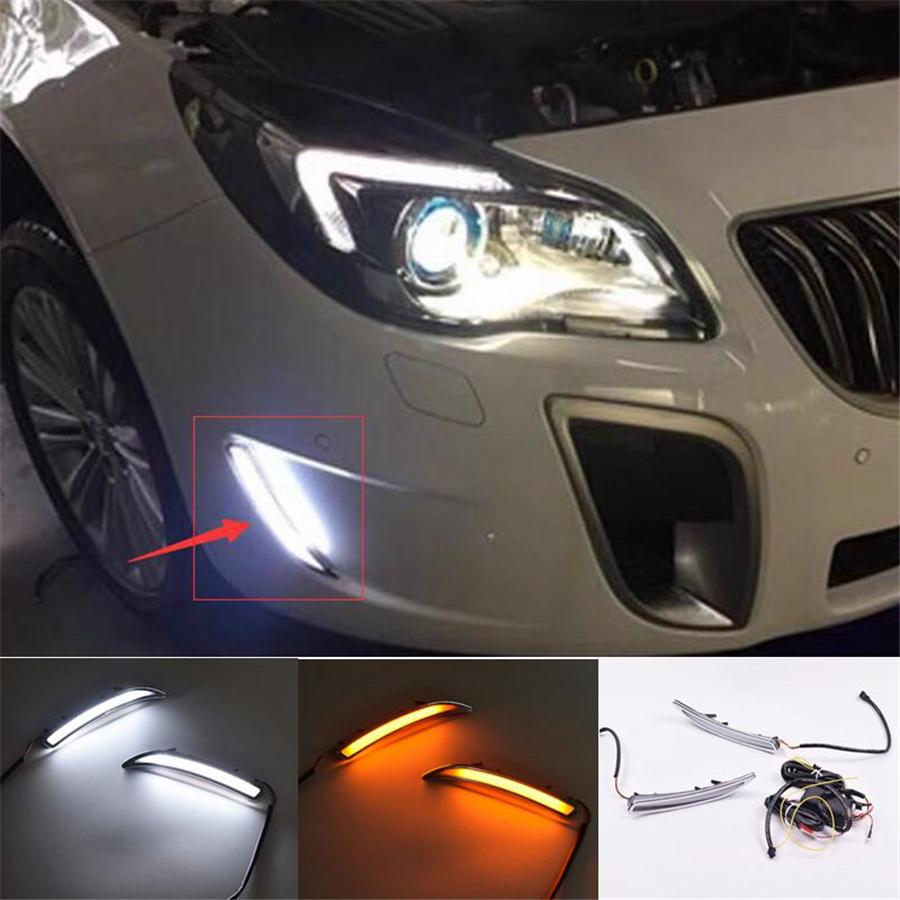 Buy Pair LED Front Bumper Turn Signal Fog Light DRL Lamp For Buick