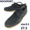 ROCKPORT Suede Leather Shoes 9.5 27.5 Navy walking(USED)