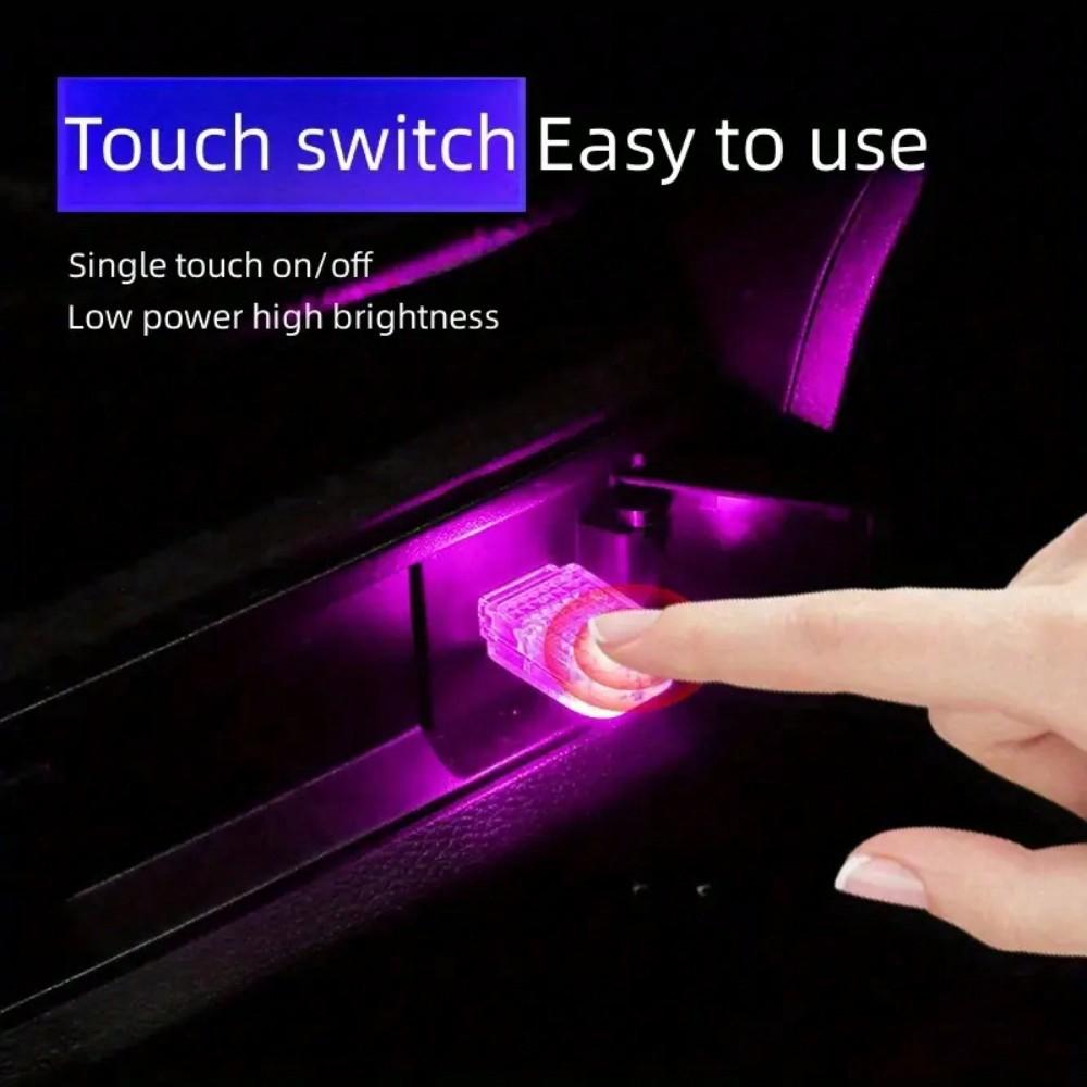 Car LED USB Neon Ambient Light – RGB Mini Colorful Atmosphere Lamp for Car Interior (Portable Night Light Accessory)