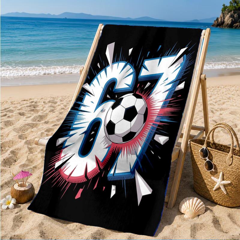 Royal Hands Holding Number 67 Beach Towel, Quick-drying, Easy to Care for, Suitable for Both Fitness and Beach Vacations,Sports Essential