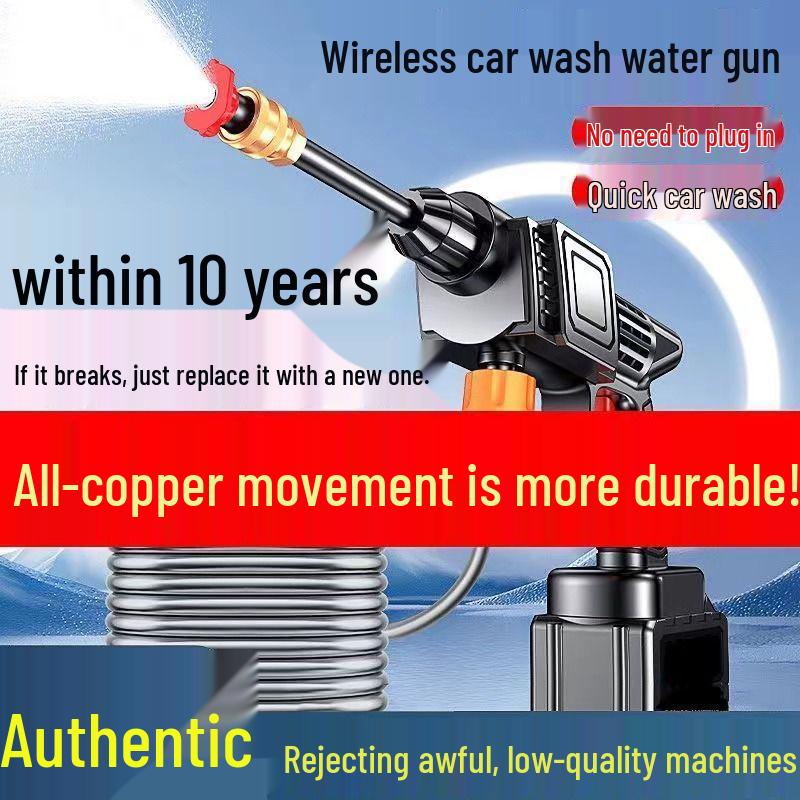 Portable Wireless High-Pressure Car Washer with Lithium Battery