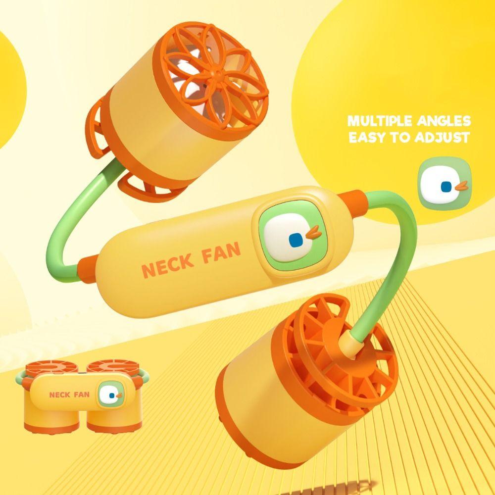360° Bendable Hanging Neck Fan 3 Speeds Adjustable Turbine Neckband Fan  Office