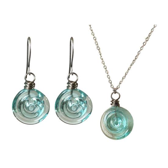 Handmade Earrings with Spiral Design Retro Bronze Hooks Handmade Sustainable Earrings Charm Necklace Jewelry