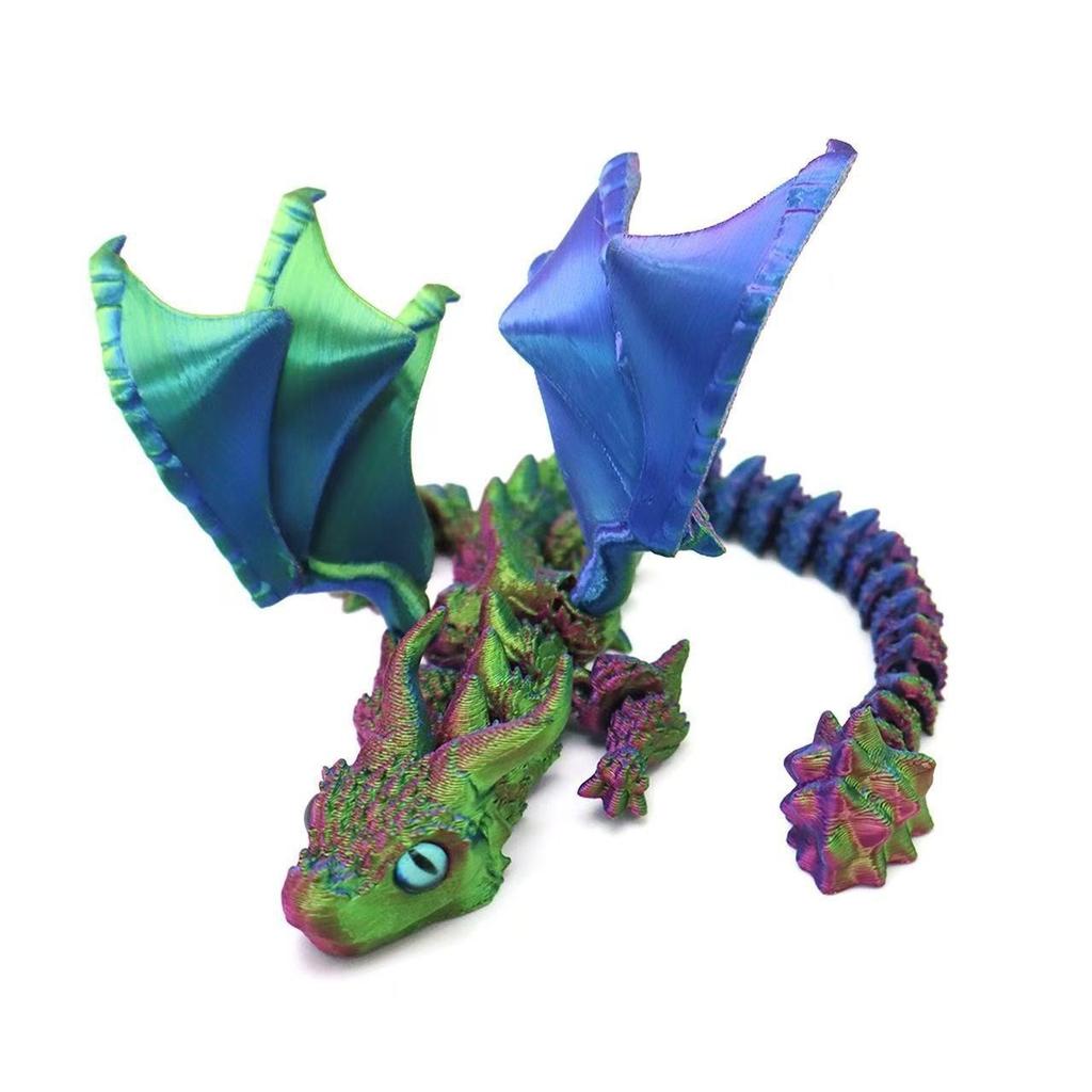 3D Tištěný Magický Drak Pohyblivý Kloub Fidget Hračka Otočný Kloubový Kancelářský Stolní Ornament Hračka pro Dospělé Dětská Řemesla Dárek