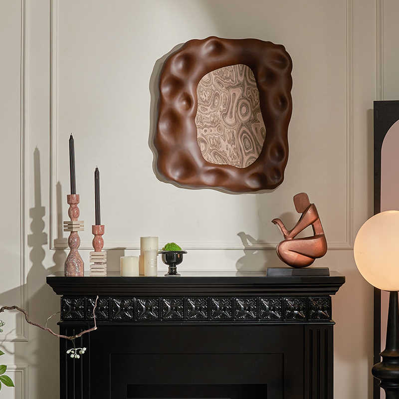 French antique fireplace decoration ornament stone marble retro candlestick desktop soft decoration display