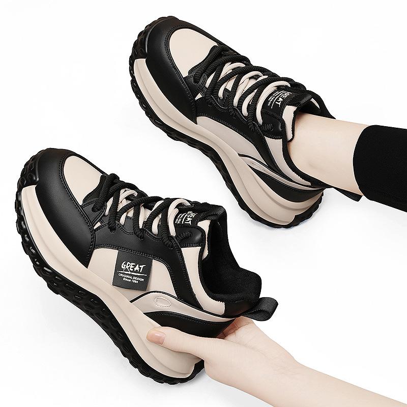 Dad shoes women's spring and autumn new thick-soled heightening sports running shoes high-top shoes ins large size heightening and slimming