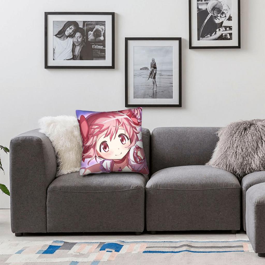 Pmmm Madomagi Madoka Kaname Pillowcases Cute Funny Pillow Case For Couch Sofa Bedroom Design Pillow Cover