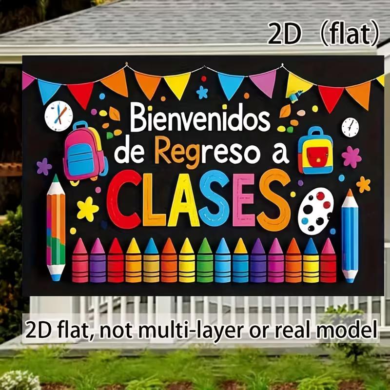 Bienvenidos De Regreso A Clases Backdrop, Spanish Back to School Banner