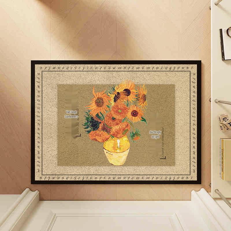 

Ретро Французско-китайский стиль Нескользящий придверный коврик: Прочный, грязеотталкивающий коврик для фойе из шелковой петли 40*60cm