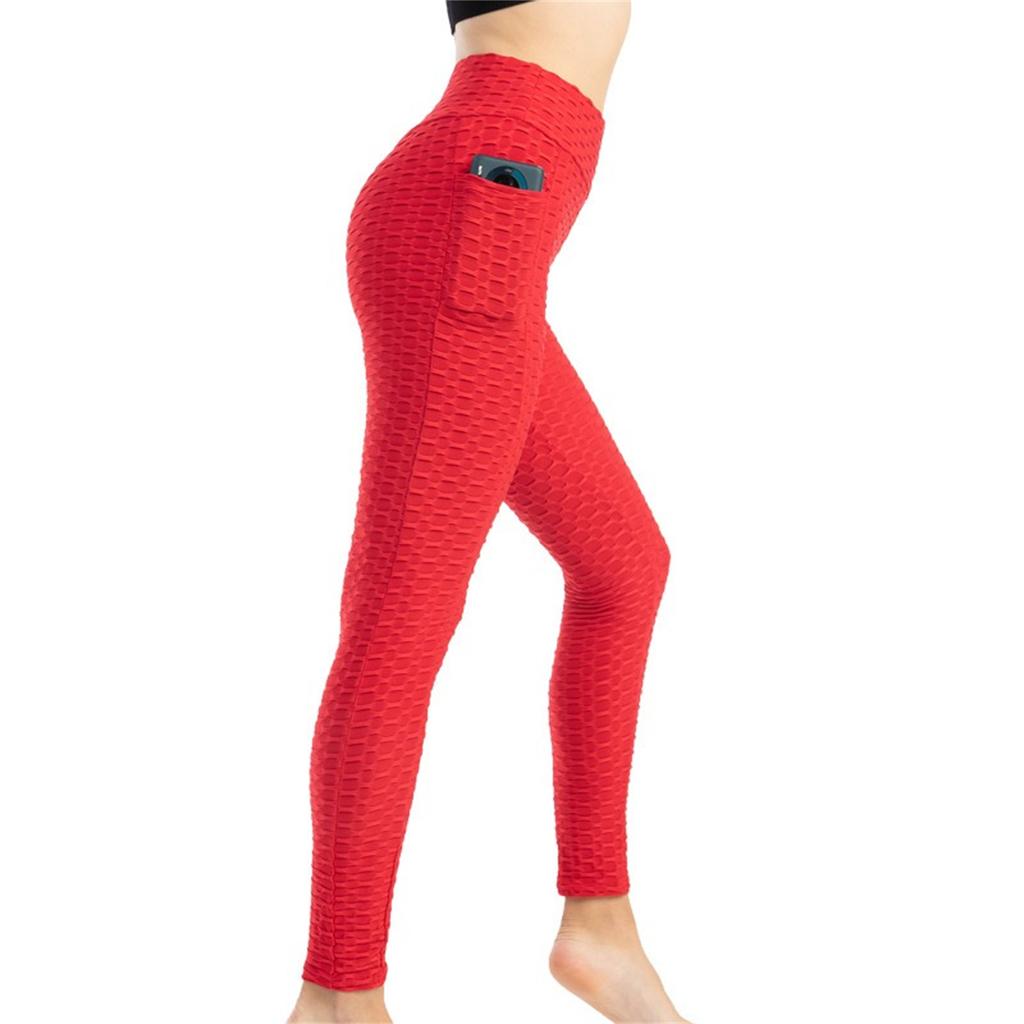 Women's Butt Lift Leggings High Waisted Tummy Control Workout Yoga Pants with Pockets Textured Scrunch Booty Lifting Tights