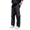 Herren Cargohose - Gestreifte Trendige Streetwear Weitbeinige Hose Mit Design