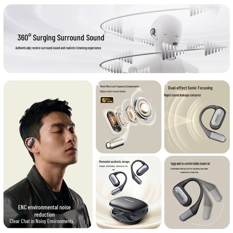Philips Auriculares Bluetooth Deportivos de Oreja Abierta TAA3719