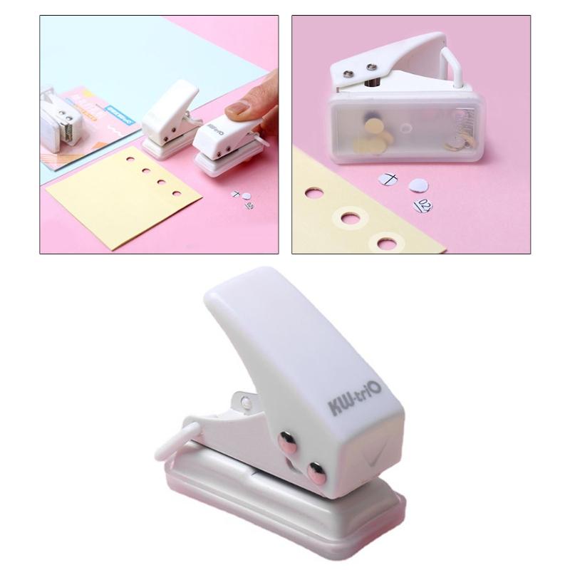 Mini Puncher Paper Capacity 8 Sheets Single Round Hole Puncher Aperture Diameter 0.24'' (6mm) for DIY Binder Paper Card