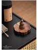 North American Walnut Multi-Hole Incense Burner, Solid Wood Lotus Design, No Ash Holder