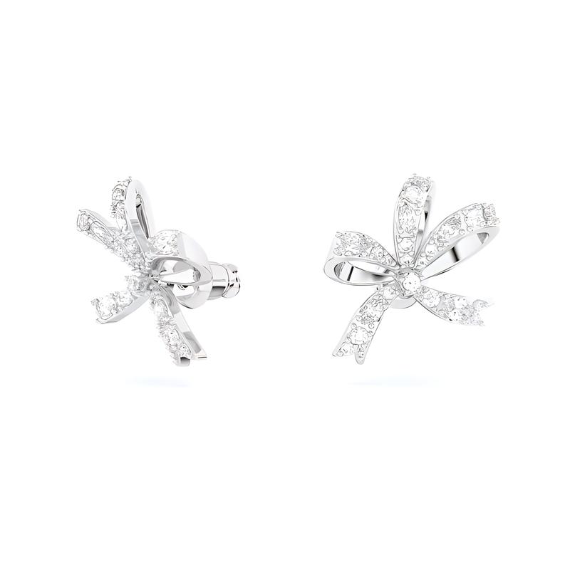 Swarovski Volta Fashionable and Versatile Bow Small Size Crystal Earrings for Women 5647579