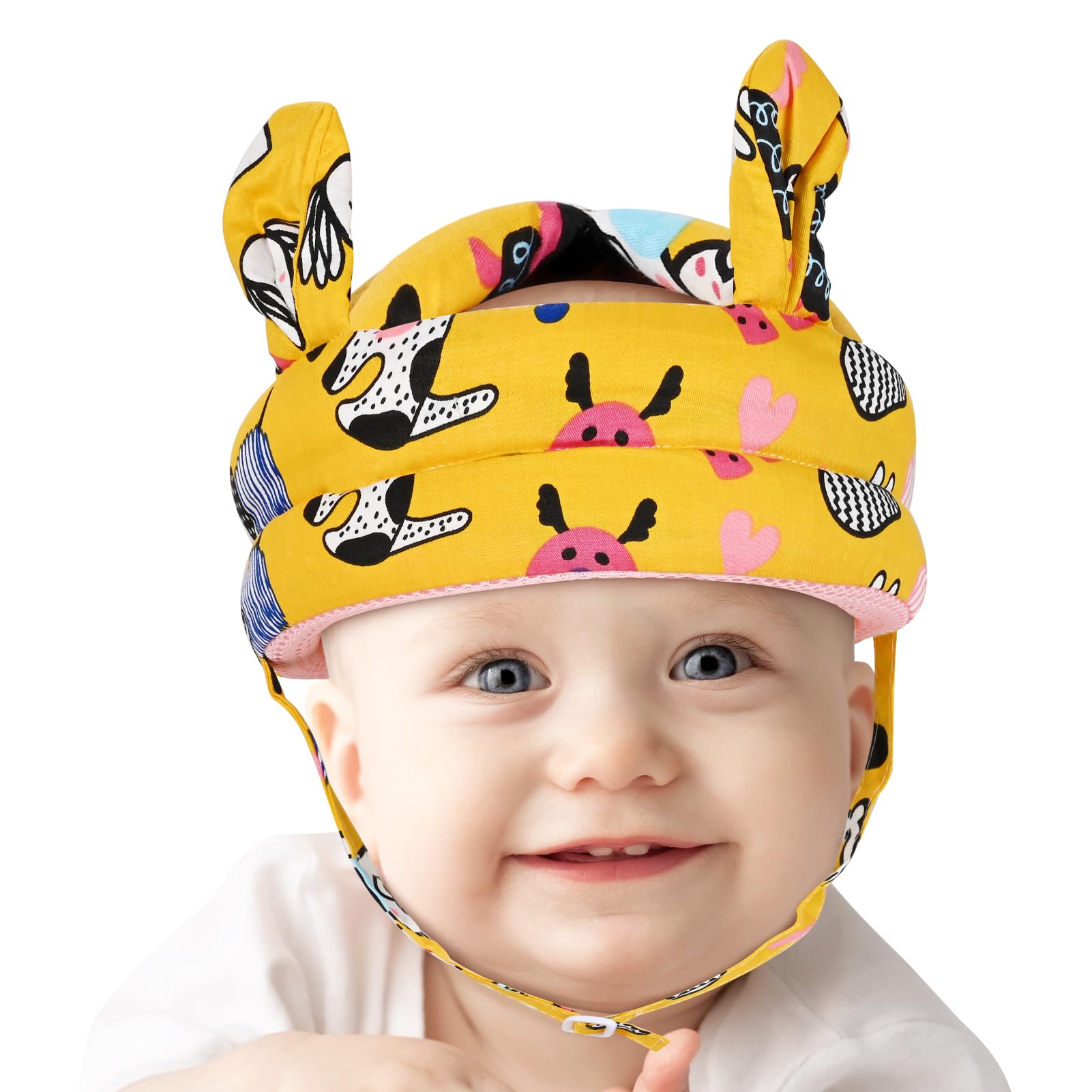 

PURAIMA Baby Head Baby Cute Animal Print Baby Adjustable Head Circumference to Prevent Soft and Comfortable Baby Fall Prevention Cushion Guard, жёлтый