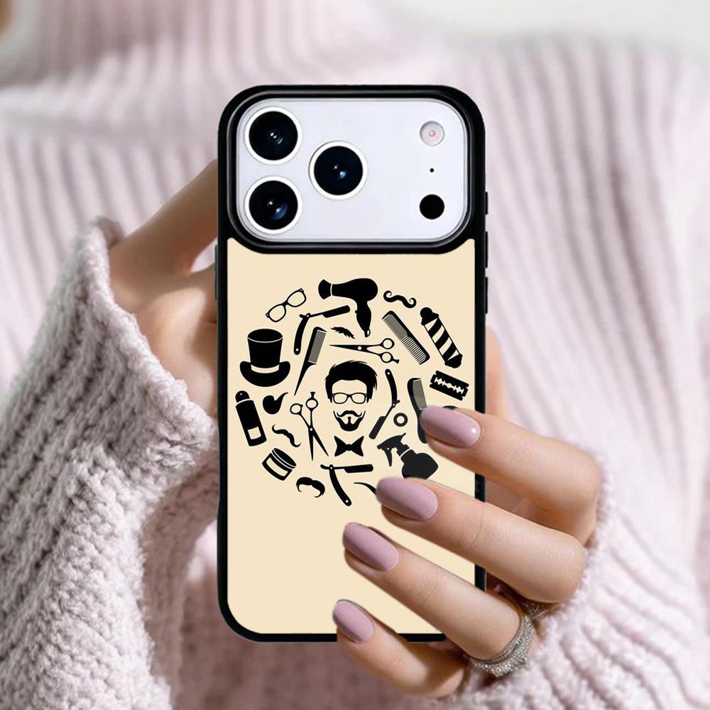 Hairdresser Comb Hair Salon soft Phone Case For Apple iPhone 17 Air 16E 15 14 Plus 13 12 11 Pro Max Mini Funda Cover