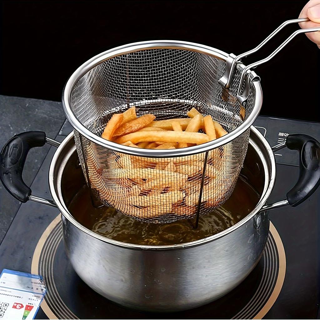 Multifunktionale Edelstahl-Lo-Mein-Schöpfkelle, für Frittiertes, Sieb-Küchenwerkzeug, faltbar, verdickt und langlebig