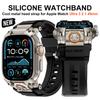 Silicone Band for Apple Watch Ultra 3 49mm Luxury Stainless Steel Connector Strap for Iwatch Ultra 2 1 49MM Bracelet Mens Style