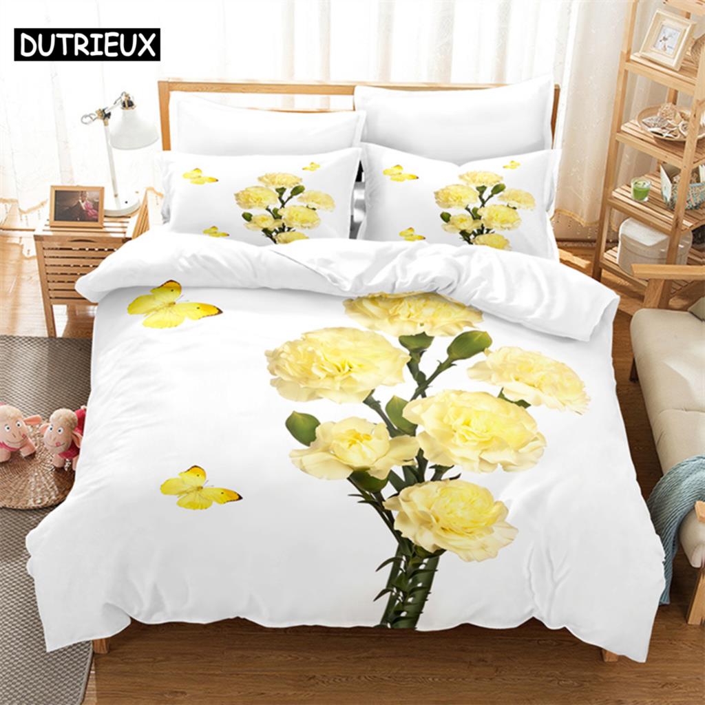 Comforter Pink Rose Queen Bedding Set Lovers Kids Bedding Digital Printing King Size Bedding Set