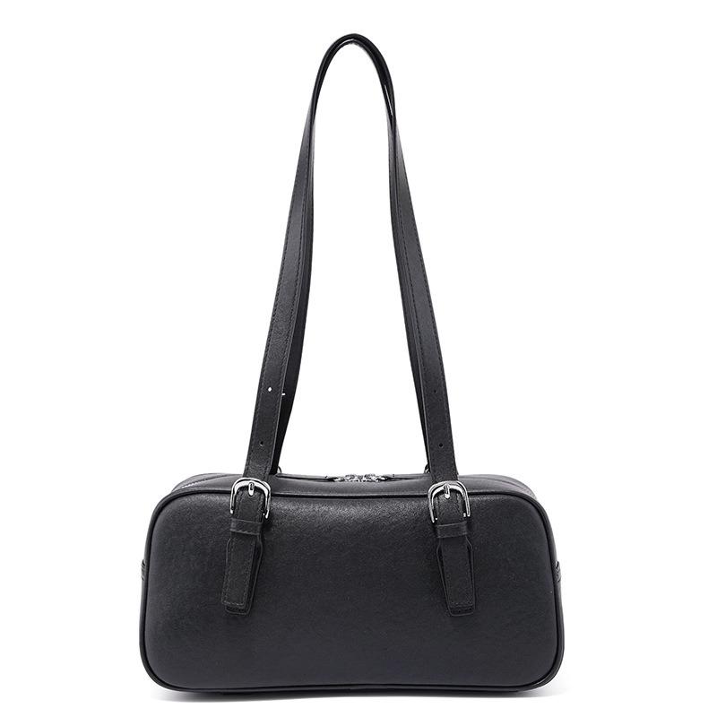 

Vintage Maillard style bag women s new shoulder underarm bag portable baguette bag чёрный