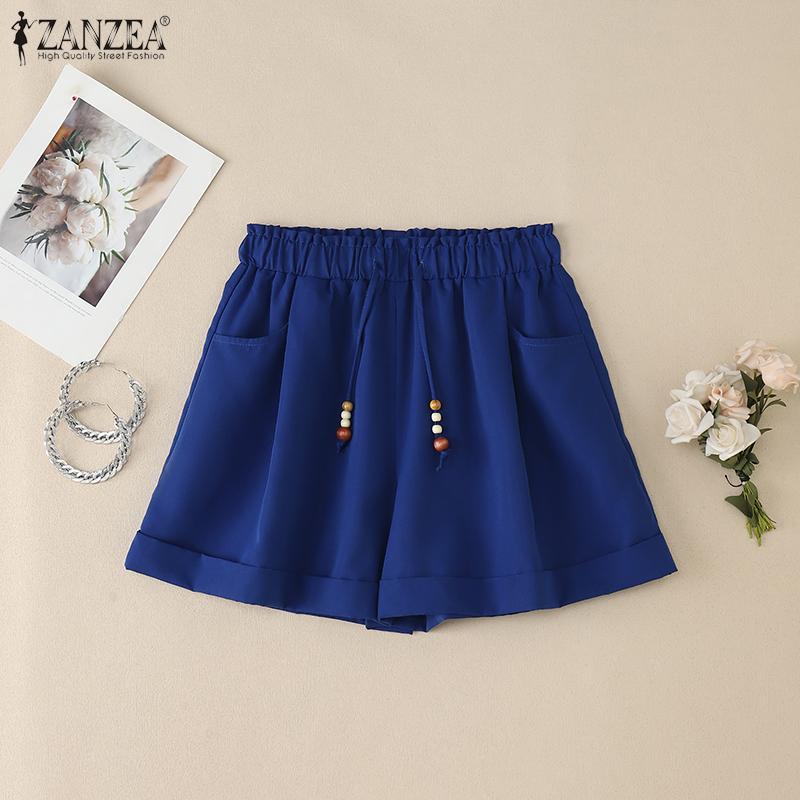 

ZANZEA Women Summer Casual Elastic Waist Loose Short Pants 5XL червоний