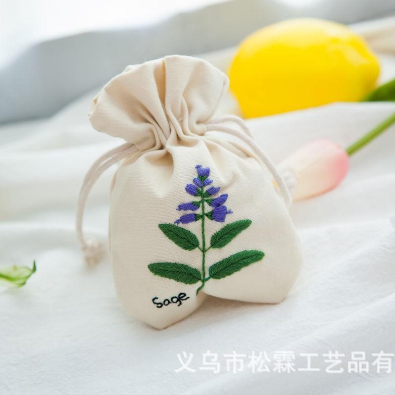 Bundle Bag Aromatherapy Bag, Handmade Diy Embroidery Material Bag, Cotton Canvas Needs To Be Embroidered And Sewn.